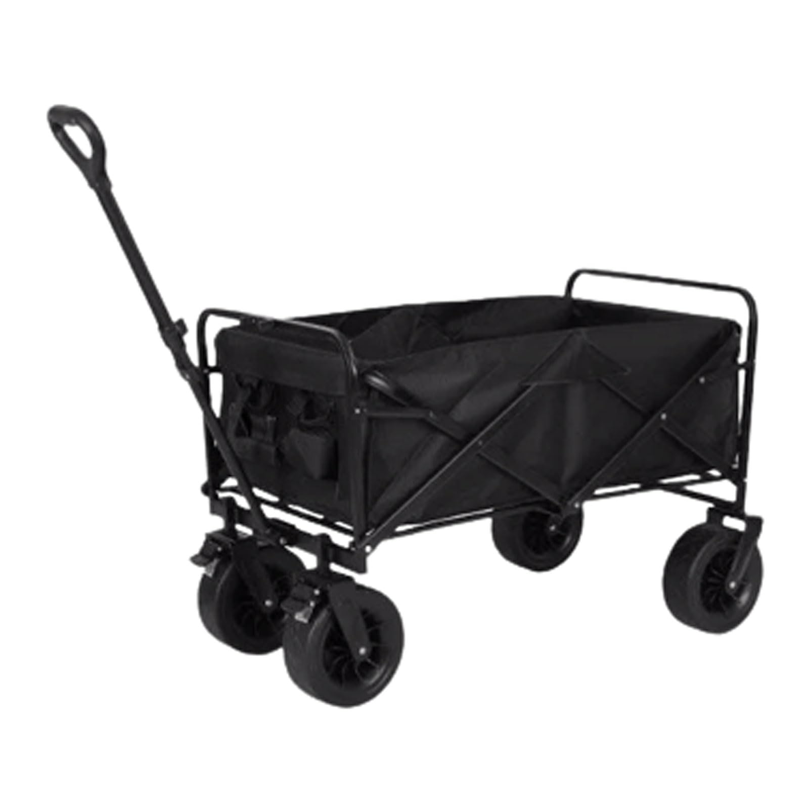 Carrello pieghevole per attività all'aperto, grande capacità, con ruote, manico regolabile e tavolo integrato, per campeggio e giardino