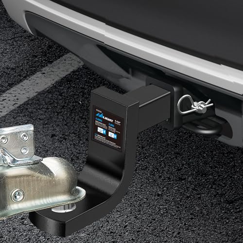 Image of Nilight Trailer Hitch Ball Mount with 1 /2 inch Hitch Pin Clip Fits 1-1 /4 Inch Receiver Square 2000 lbs 3-1 /4 inchDrop, 2-5 /8 inch Rise, 3 /4 inch Hole, Gloss Black Powder Coat