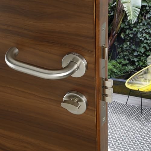 Image of LAPO Mortise Door Lock for Home Main Door & Bedroom with Handle, Heavy-Duty 70mm Cylinder, 50x85mm Body, 3 Brass Keys, Left-Right Fit 30-50mm Door Home Office Hotel | Matt Finish | CMH-6T