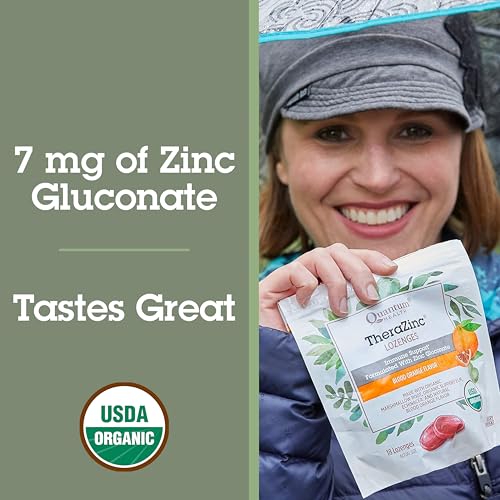 Quantum Health TheraZinc USDA Organic Blood Orange Zinc Lozenges For Adults and Kids, For Immune System Support, Individually Wrapped & Bagged, 18 Ct. - Image 4