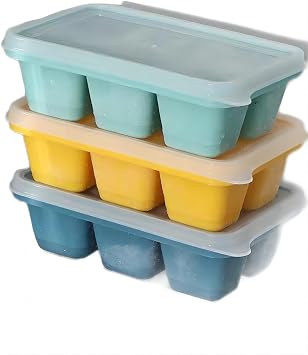 Silicone Ice Cube Trays- Silicone Ice Cube Molds with Leak Proof Removable Lid Square Ice Cube Tray