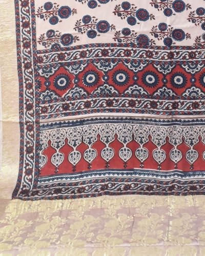 Ethnics of Kutch ajrakh print silk saree – image 6