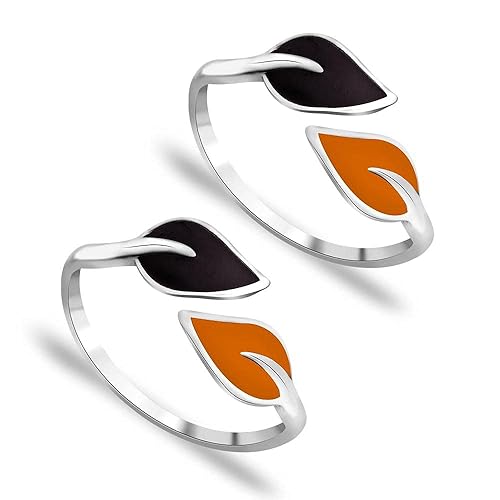 Top Openable Enamel Floral 925 Sterling Silver Toe Ring for Women