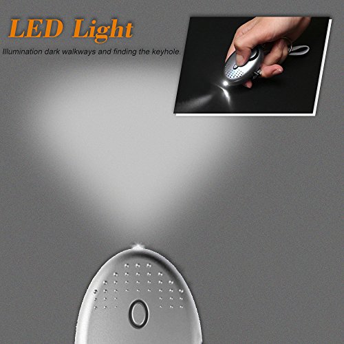 KKmoon Alarme pessoal 120-130dB Som de Emergência Auto-Defesa Alarme de Segurança Chaveiro Lanterna