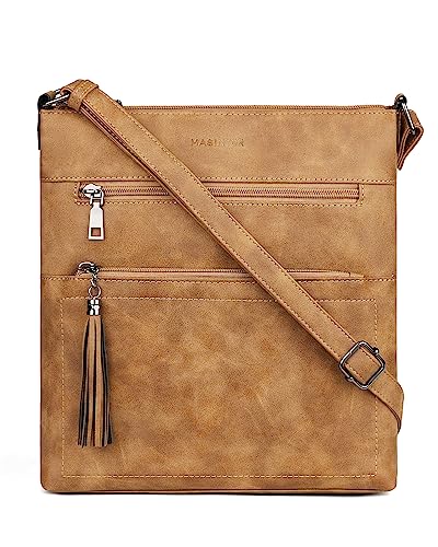 Image of MASINTOR Crossbody Purses for Women, Multi Pocket Casual Crossbody Bag, Adjustable Strap Shoulder Bag with Tassel
