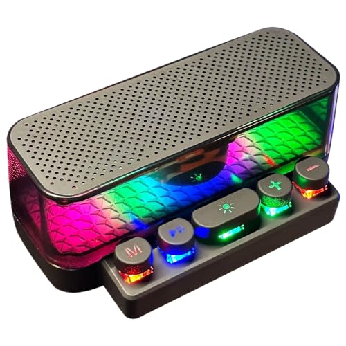 Wireless Speaker, Portable Bass Music Player, Rechargeable Speaker, LED Light Effects, Compact Sound System, Home and Outdoor Use, Desk Decor, Camping Audio Device