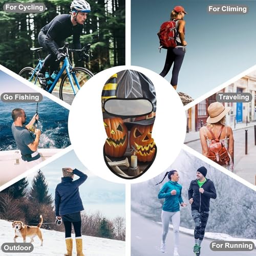 Balaclava Sonriente Extraño Calabaza para Hombres y Mujeres, Máscara de Protección Solar Transpirable para Todo el Cabeza para Senderismo, Ciclismo, Correr, Conducir miniatura 6