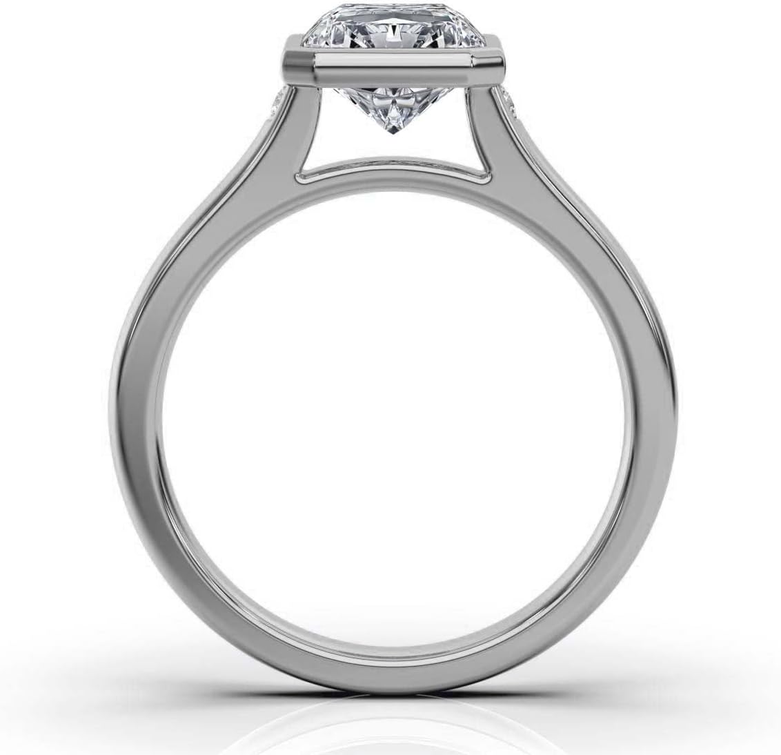 1-5 CT Moissanite Engagement Ring Colorless VVS1 10K 14K 18K Solid Gold & 925 Sterling Silver Solitaire Bezel Set Diamond Ring Christmas Gift For Women