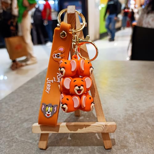 Image of Cute Cartoon Character Silicone 3D Key Chain with Strap Charm & Metal Hook, Merchandise Key Rings Gift for Kids Girls Boys Men & Women