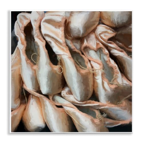 Stupell Industries Ballet Slippers Dancer Pointe Shoes Painting, Design by Graffitee Studios, 12 x 12, Wall Plaque