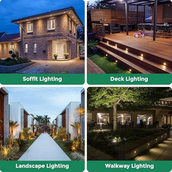 Gardencoin Outdoor Recessed LED Lights, Heavy Duty Soffit and Deck Stair Lighting Widely Used, 3W 12-24V Low Voltage Landscape In Ground Well Light, Underwater Pond Light, Dimmable, 3000K 6pack