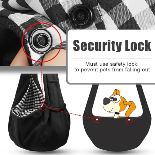 Tomkas Small Dog Sling Carrier - Classic Pocket & Classic Strap - for 3-10 lbs Pets(Black) - Image 6