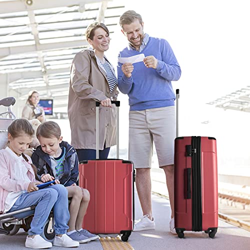 Merax Carry On Luggage 22X14X9 Airline Approved Suit Case Tsa And Reinforced Corners, Lightweighteight Carry-On 20" 24" 28" Luggage(20 Inch, Red) #TOP7