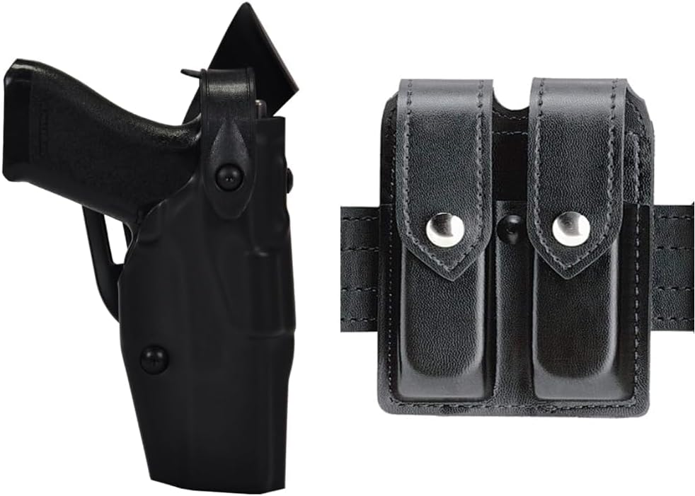 Bianchi Model 77 Double Magazine Pouch For Glock 17/22 – Hi-Gloss Black, SafariLaminate, Vertical/Horizontal Carry