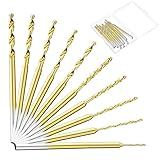 ミニツイストドリルビットセット 精密穴あけ作業用 標準コレット シャフト径2.35mm チタンコートで長寿命 超硬ドリル チタンコーティング 超硬エンドミル Φ0.6/0.8/1.0/1.2/1.4/1.5/1.6/1.8/2.0/2.2mm