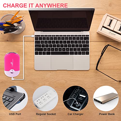 Afounda Usb & Mini Portable Fan | Rechargeable Electric Handheld Air Conditioning Cooling Refrigeration Fan For Eyelash | Eyelash Extension | Nail Dryer(Rose Red) #TOP4