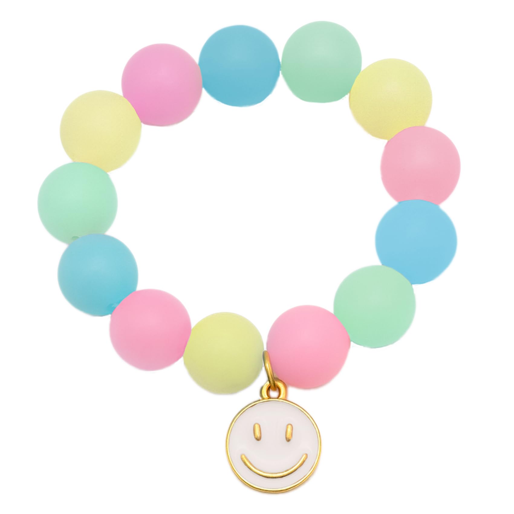 Stylex 57011 Time 4 Fun Eraser Bracelet for Removing Pencil Strokes, Elastic Bead Bracelet with Smiley Charm