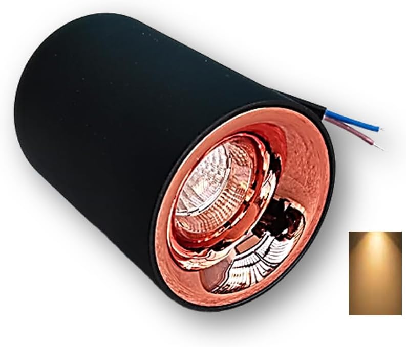 RADIANT LED COB Cylinder Surface Light (8/15/24 Watt, Rose Reflector) (Warm White (3000k), 8Watt)