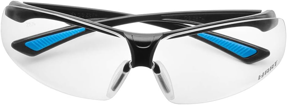 HART Clear Flex-FIT Safety Glasses | Impact Resistant | Adjustable Nose Piece | 99.9% Ultraviolet Protection | Anti-Fog