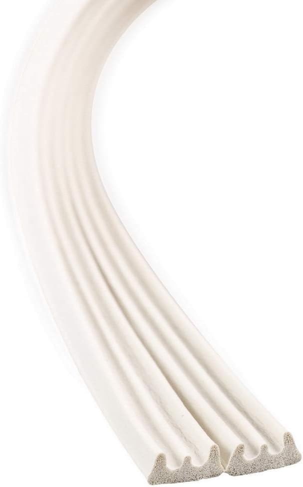 Beorol Weather Rubber Seal Weather Strip Foam Tape 6 Meter - Epdm Foam Seal, Door Window Anti-Collision Self-Adhesive Rubber High Strength Tape System, Soundproofing Draft Stopper (E Shape White)