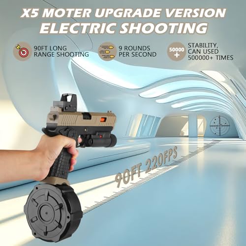Gel Toys X5,Upgrade Version for X2 Full Auto Gel Toys with Goggles and Drum,for Christmas Easter Outdoor Games, Ages 14 Years Old and up and Adults,Sandy by Tomatong - Image 5