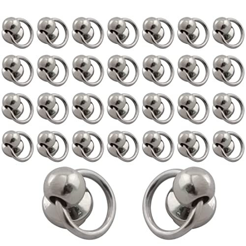Aifeier Et 30 Pcs Screwback Screw Rivet Stud Silver Round Head Nail With Pull Ring Diy Accessory Nail For Leather Craft, Clothes, Bags,Hats, Belts Etc. #TOP22