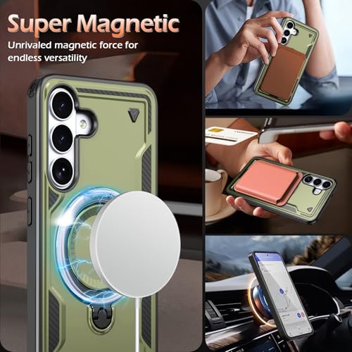 Image of for Samsung Galaxy S26 Plus Case Magnetic with stand, with Mag-Safe, with Screen Protector, Wireless Charging, Shockproof for Samsung S26 Plus 5G Phone Case, Ring Holder Cover for Samsung S26 Plus