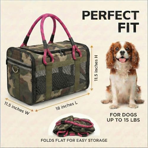 Soft-Sided Dog & Pet Carrier | for Car Rides, Trains, Errands & Daily Outings | Fits Pets Up to 15 lbs | 18" L x 11.5" H | Yorkies, Chihuahuas, Toy Poodles, Maltese & More - Image 4