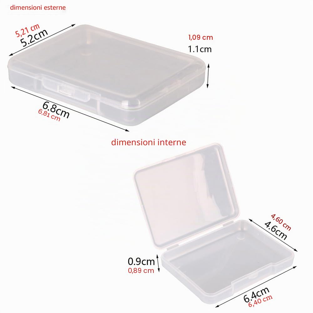 Gebildet 8pezzi Contenitori Portaoggetti per Organizer in Plastica Trasparente Rettangolare di Dimensioni Miste per Piccoli Oggetti e altri Progetti Artigianali