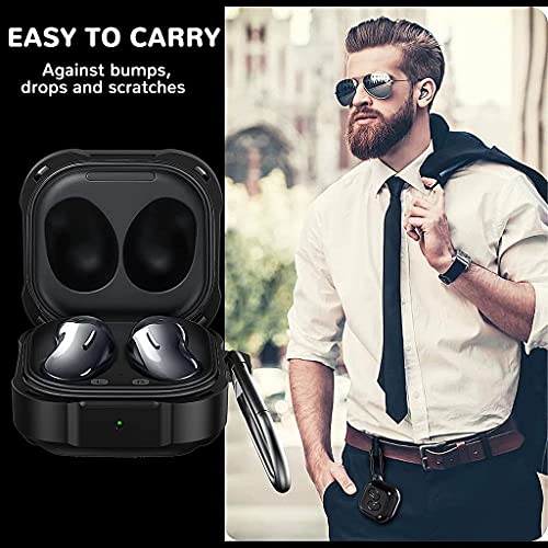 Image of Verilux Heavy Duty Earphone Case Compatible with Samsung Galaxy Buds Pro. Buds Live 2020,Hard Shell 3D Luxury Bumper Protective Shockproof Earbuds Wireless Charging Case Cover Skin (Blue