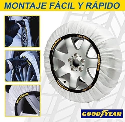 Goodyear Set di 2 Catene da Neve in Tessuto per Auto Goodyear Ultra Grip, Bianco, Taglia XL - 4