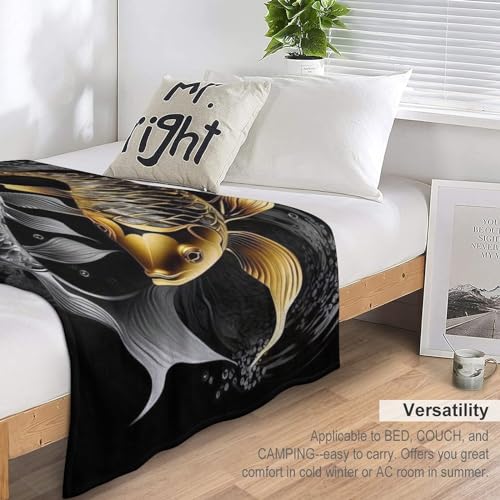 Couverture douce flannel poisson : la solution anti-frissons compacte pour lit et voyage - 7