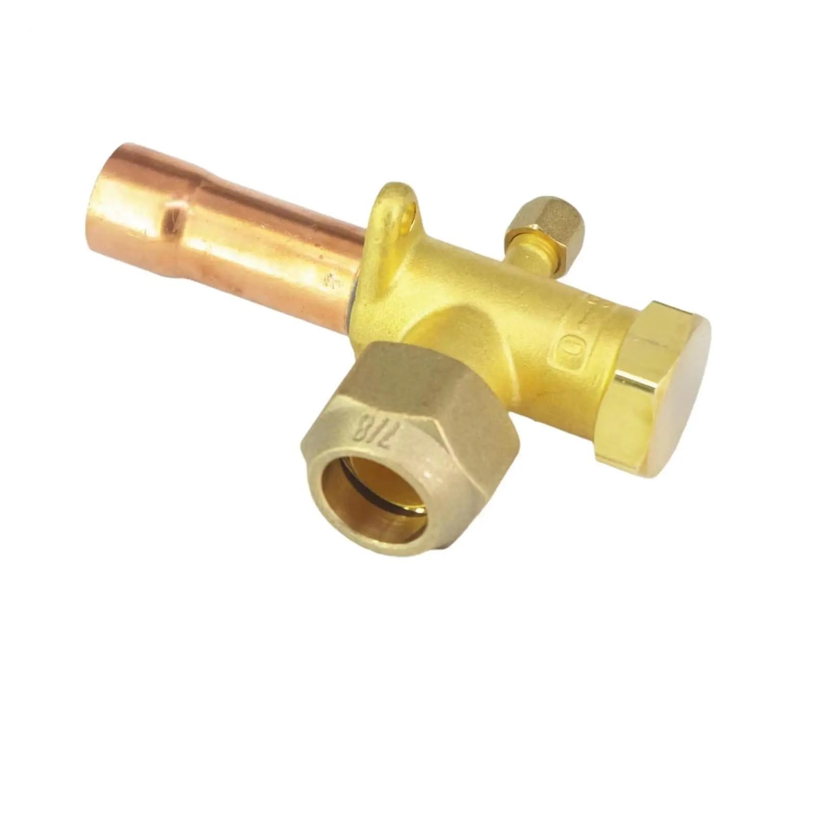 Vanne d'arrêt d'angle climatiseur 3 voies tube cuivre 3/4 raccordement