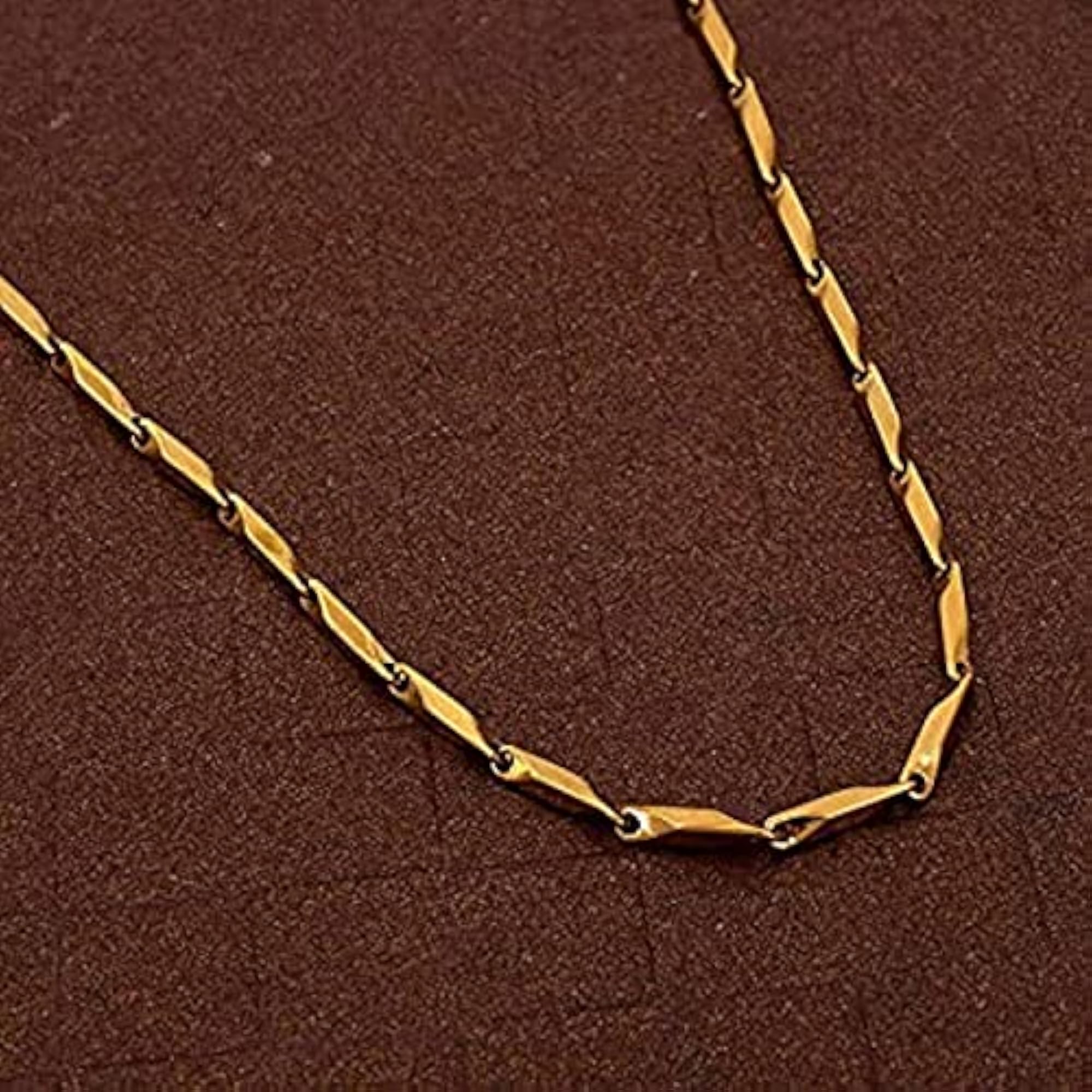 Stylish Long Platinum Golden Necklace for Men and Women