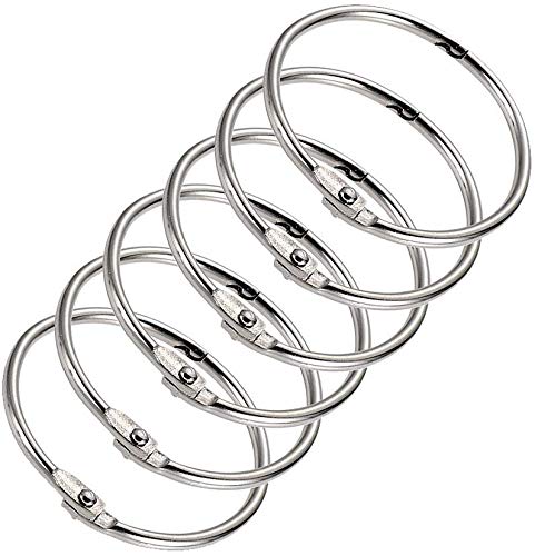 Fat-catz-copy-catz 10 Pcs Metal Silver Tone Round Hinged Binding Rings Book Loose Leaf Rings Keychain Ring 3 sizes: 2", 2.5" or 3" (10x 3 Binder Rings)