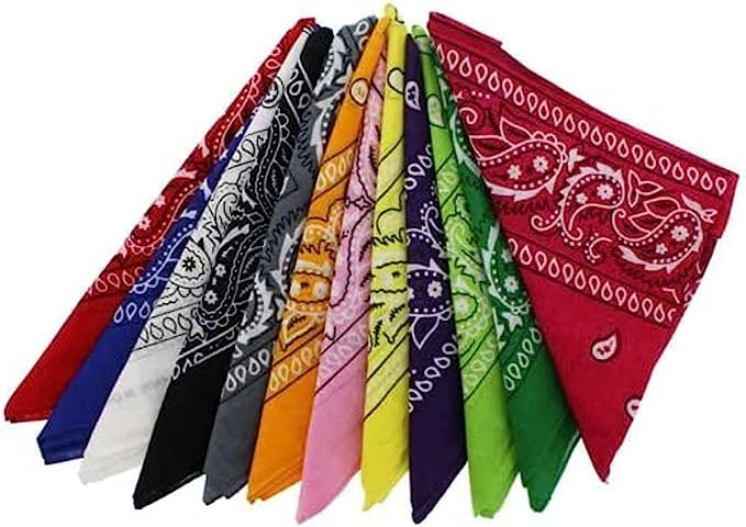 GenericMulti-Purpose Cotton Blend Bandanas - Use Them as Headwraps, Wristbands, or Face Masks