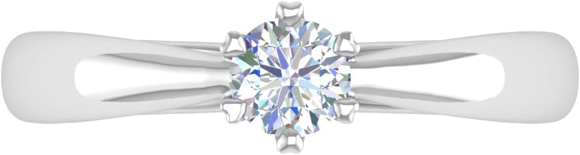 10K Gold 6-Prong Set Diamond Solitaire Engagement Ring Band (0.27 Carat)