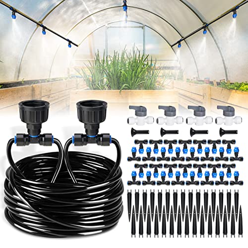 HIRALIY 118FT Greenhouse Mist Drip Irrigation Kit, Hanging Plant