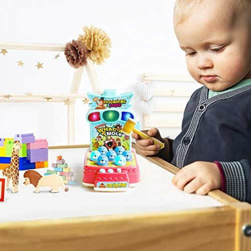 Whack A Mole Game, Learning, Active, Early Developmental Toy, Light-Up Musical Pounding Hammering Toys, Fun Gift for Age 3, 4, 5, 6, Years Old Kids, Boys, Girls, Toddler