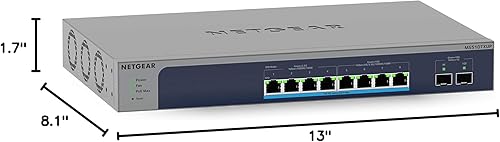Miniatura 7 de NETGEAR Switch Inteligente Ethernet Multi-Gigabit Ethernet Ultra60 de 10 puertos (MS510TXUP) - Gestionado, con 8 x PoE++  295W, 2 x 10G SFP+,