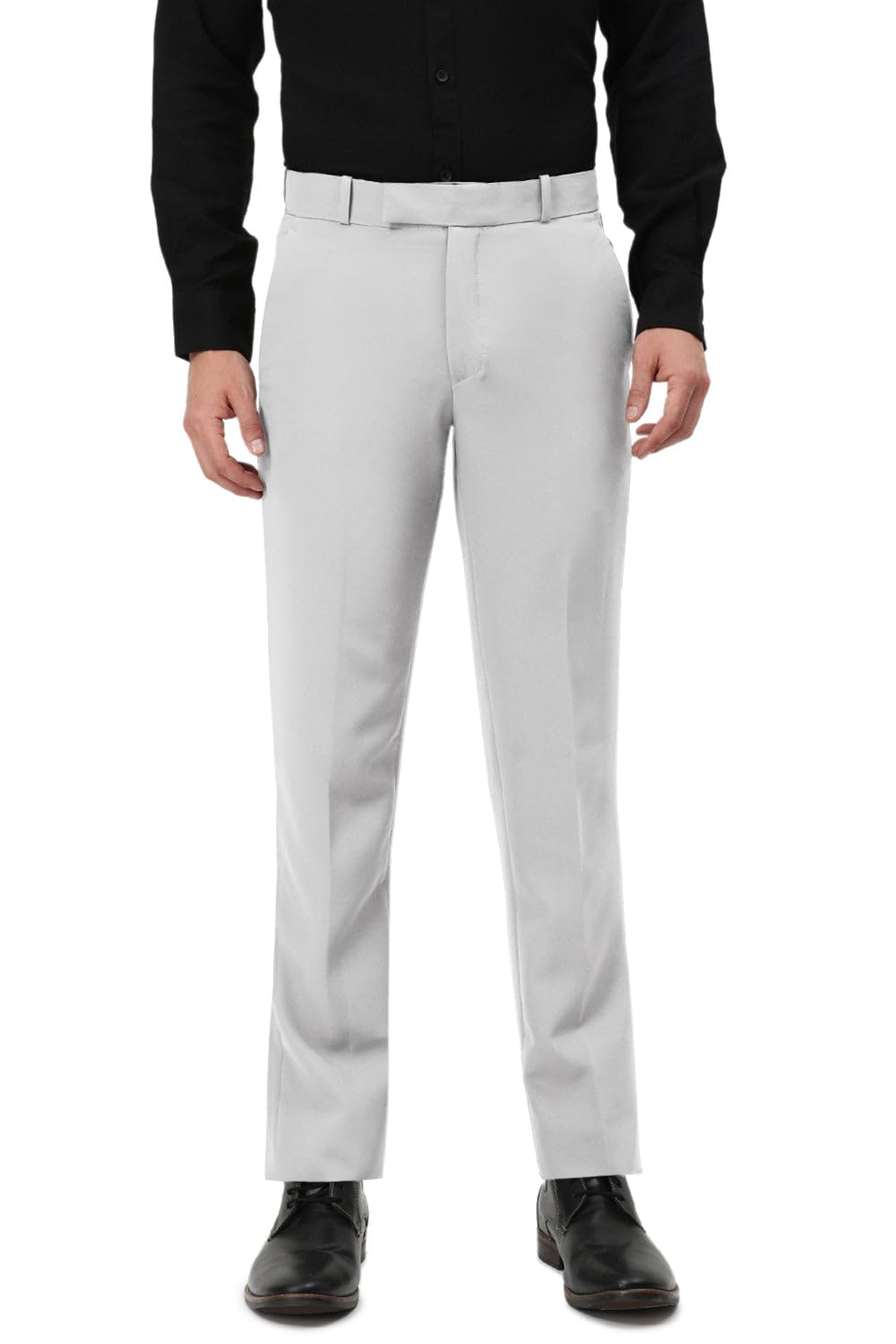 showoffff Men's White Slim Fit Formal Trousers-JE-A116-2_White-picture-34