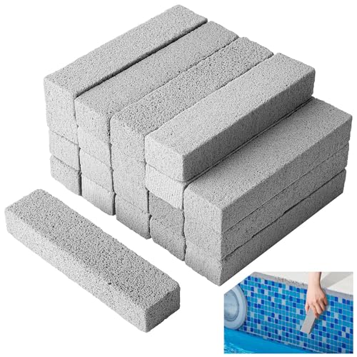 20 Pcs Pools Pumice Stone Toilet Cleaning Bowl Stick Pool Cleaning Blok Swimming Pumice Pool Tile Stone for Cleaning Toilet, Bathtubs, Kitchen Sink, Grill,Pools,Spa Tile,Grout,Concrete Cleaning