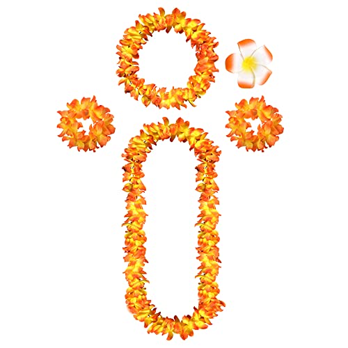 Collares hawaianos de flores cómodos que no pican para disfraces de fiestas y carnaval
