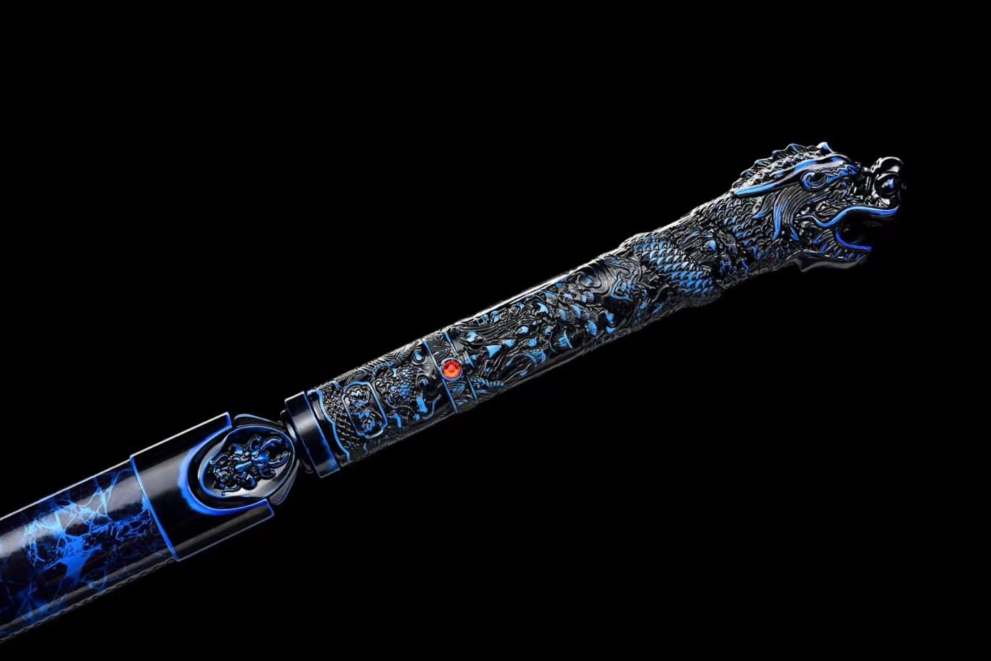 LOONGSWORD,Chinese Sword,Loong Saber(Forged High Carbon Steel Blade,Alloy Fittings) Cut Tree