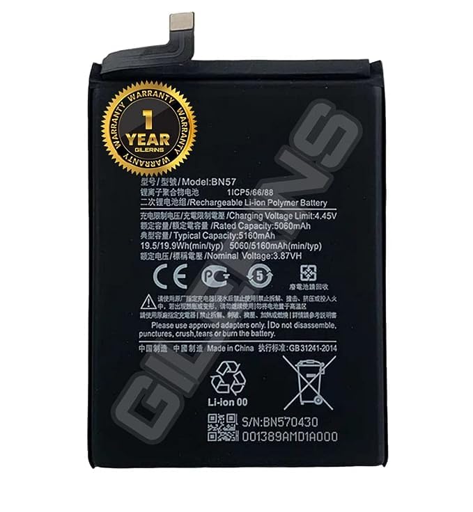 GILERINS® Original BN57 Battery for Redmi Poco X3 NFC/M2007J20CG/ M200J20CT /M2102J20S1/ M2102J20SG Battery with 1 Year Warranty *** (AA294)
