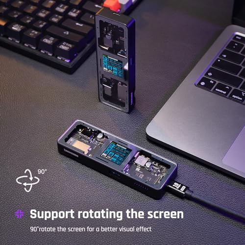 Image of DockCase Explorer Edition Visual Smart USB C Hub (7-in-1) with HDMI Port 4K@60Hz, 100w PD Power Delivery, 3 USB-A 5Gbps Data Ports, SD /TF Card Reader, for MacBook Air /Pro, iPad Pro, Dell XPS, and More