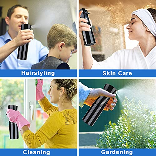 URAQT Lege Spray Fles, Continue Spray Flessen 200ml voor Salon Kappers, Professional Hairdressing Plastic Ultra Fine Mist Spray Bottle, Multifunctionele Spuitfles voor Haar, Planten, Poetsen, Oliesproeier, Voor Tuin Reiniging Kappers Schoonheid, Zwart/Black - Image 8