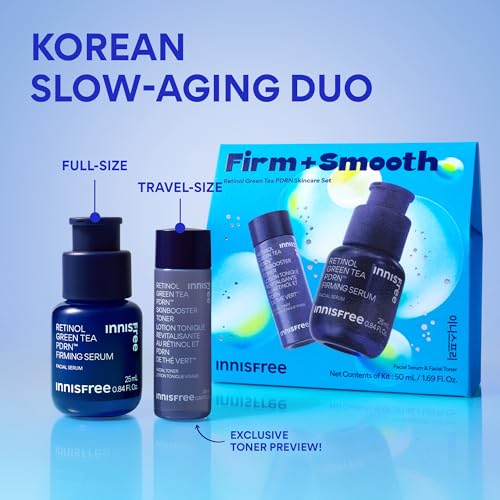 Image of innisfree Green Tea PDRN Serum | Korean Skincare with Retinol & Hyaluronic Acid for Hydrating, Anti‑Aging Care and Wrinkles | Suitable for Acne‑Prone & Sensitive Skin | Available in Jumbo & Gift Set
