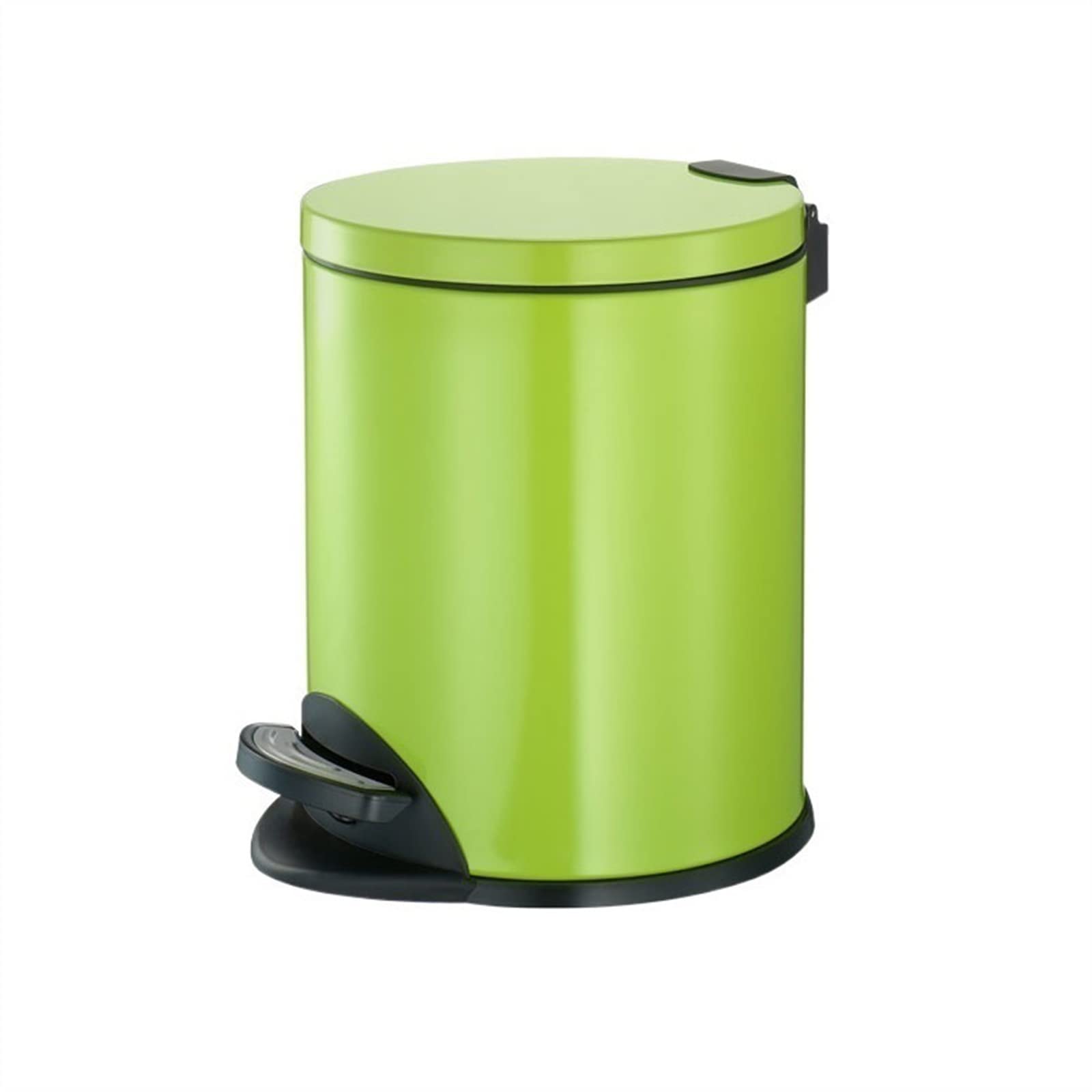 Sdydsge Green Bin， Bin 8L/12L Simple Household Trash Can With Lid For Kitchen, Liviroom, Bathroom, Foot-Operated Garbage Stainless Steel Bin/White/12L