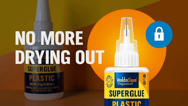 Image of WoldoClean Super Glue for Plastic 25g for Instant Strength - Waterproof, Heat-Resistant, Clear Glue with Precise Nozzle